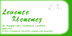 levente klemencz business card